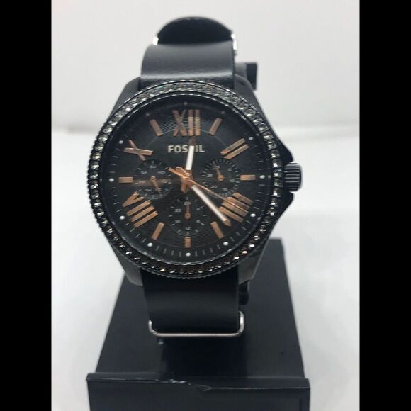 Fossil AM522 Unisex Analog Black Dial Quartz Wrist Watch With Custom Band RK383 - Picture 1 of 8